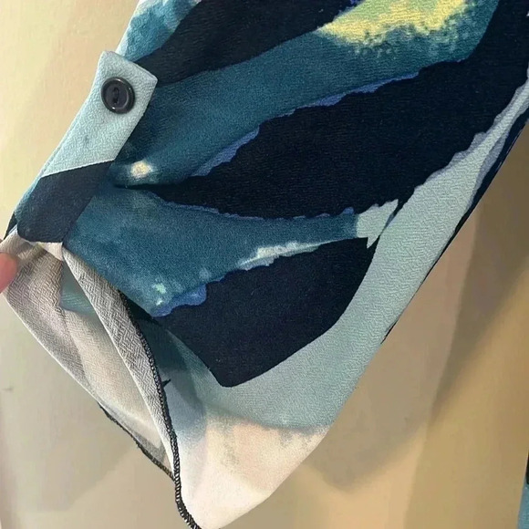 [S/P]L’Atelier Leaves pattern  Print LS Pull over Blouse - Picture 6 of 7